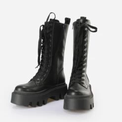 Bottes à Lacet Nappa Vegan Femme Buffalo Flora Hi -Chaussures De Mode buffalo 1220025 4 nw