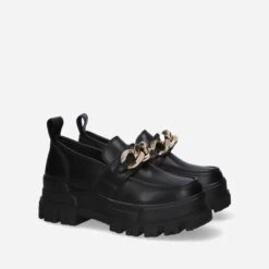 Mocassins Femme Buffalo Aspha Loafer Chain -Chaussures De Mode buffalo 1622093 4 nw