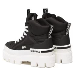 Bottines Montantes Femme Buffalo Raven Hi 9 Bottines Montantes Femme Buffalo Raven Hi -Chaussures De Mode buffalo 1622224 noir blanc 2