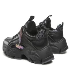 Baskets Pailletées Nappa Vegan Femme Buffalo Binary Glam -Chaussures De Mode buffalo 1630751 black 4