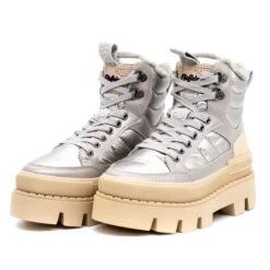 Bottines Femme Buffalo Raven Snow Laceup Mid -Chaussures De Mode buffalo 1630806 gris 1